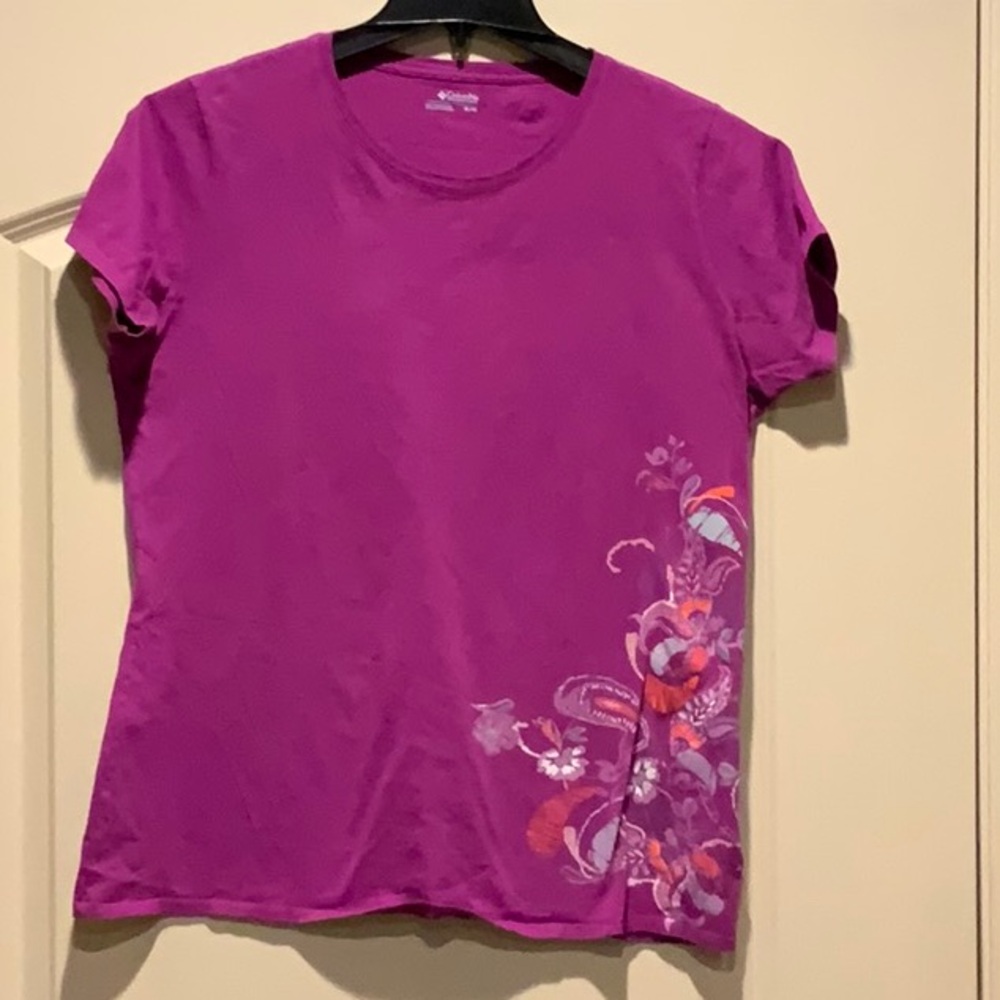 Colmbia Purple Graphic Women's Top ~ XL